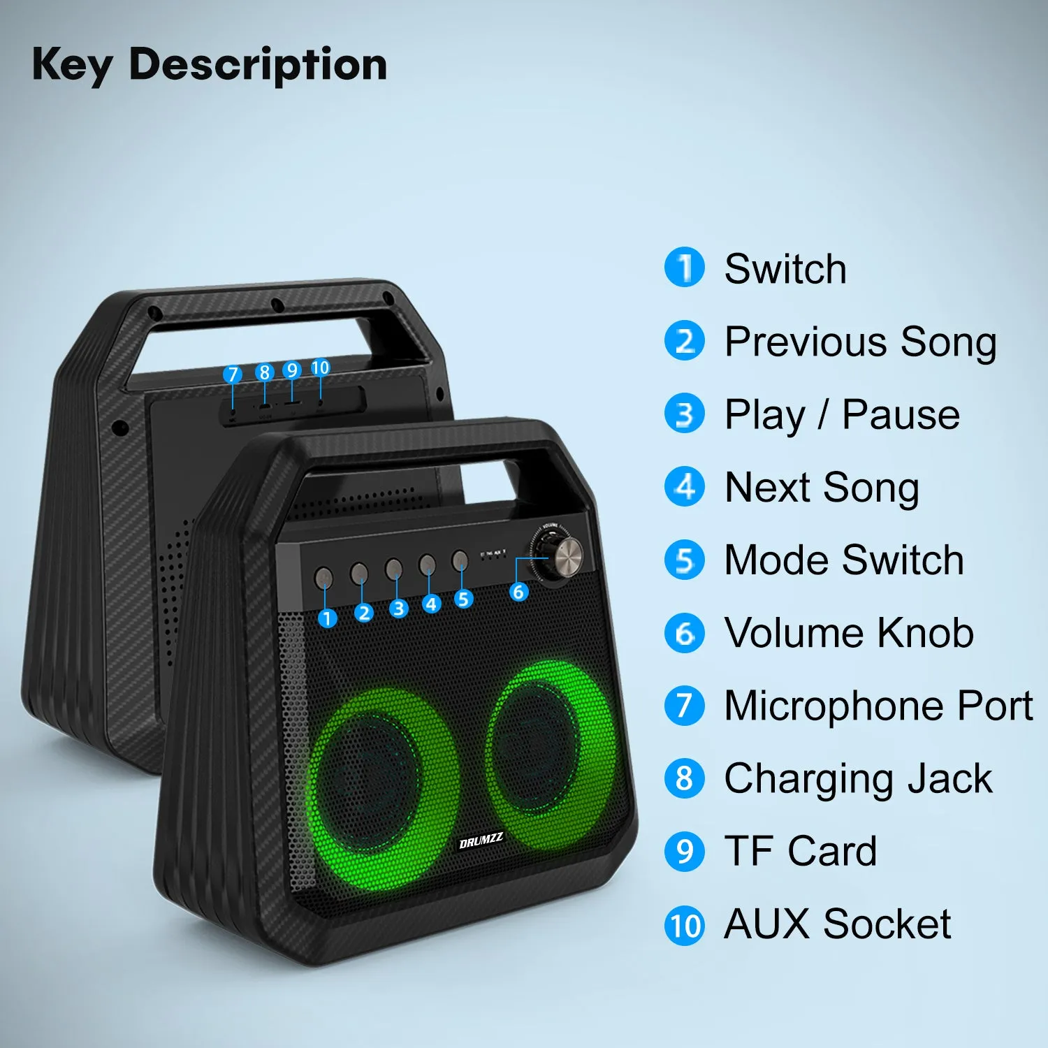 DRUMZZ Theater 40W Bluetooth Speaker with RGB lights