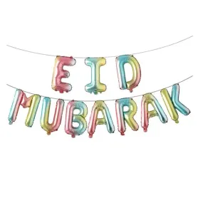 Eid Mubarak Foil Balloon Kit - Rainbow