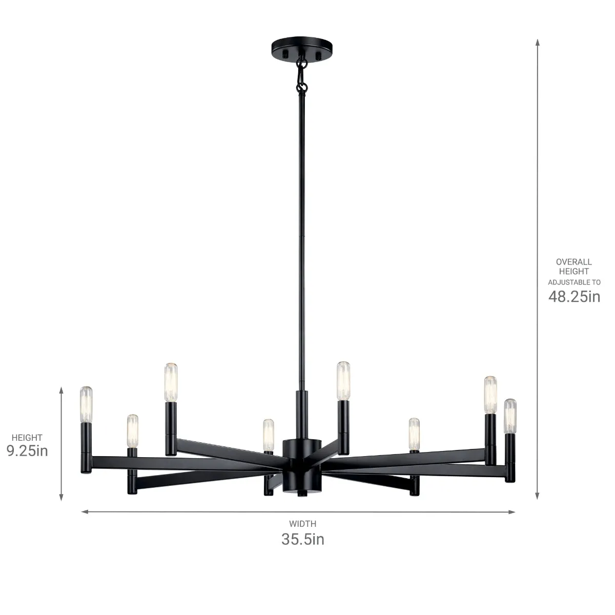 Erzo 36 In Chandelier Black finish
