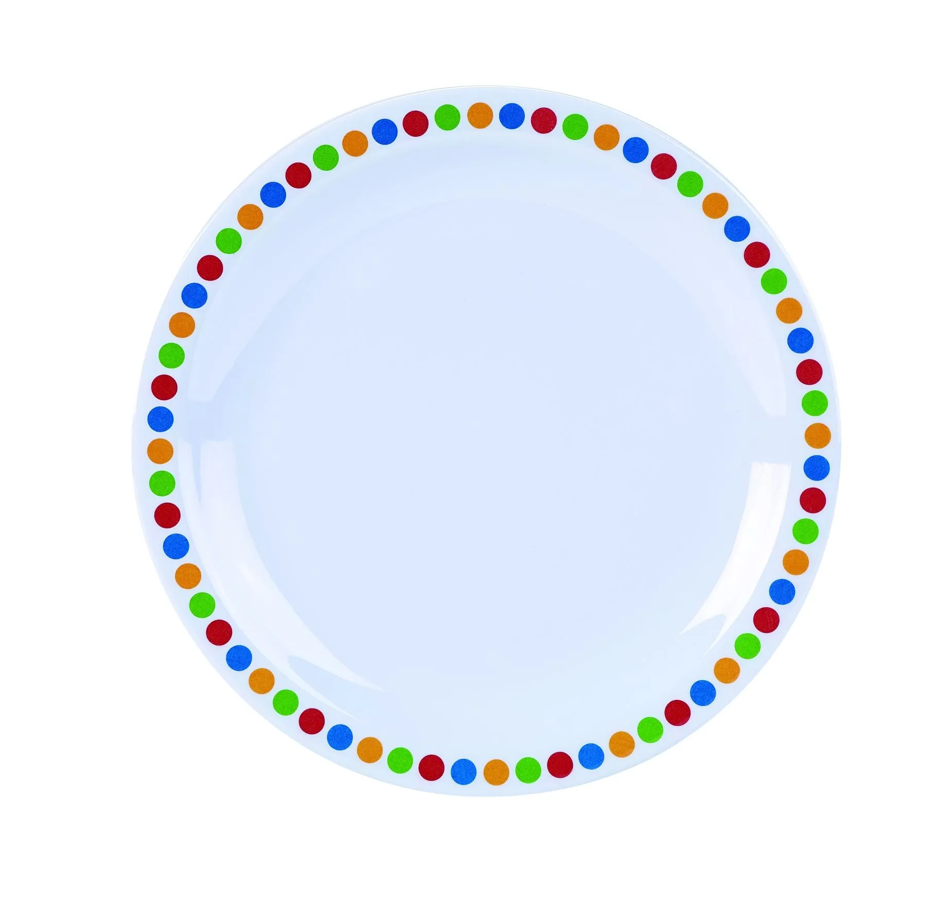 Genware MEL6PL-CC  Melamine 6.25" Plate- Coloured Circle - Pack of 12