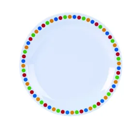 Genware MEL6PL-CC  Melamine 6.25" Plate- Coloured Circle - Pack of 12