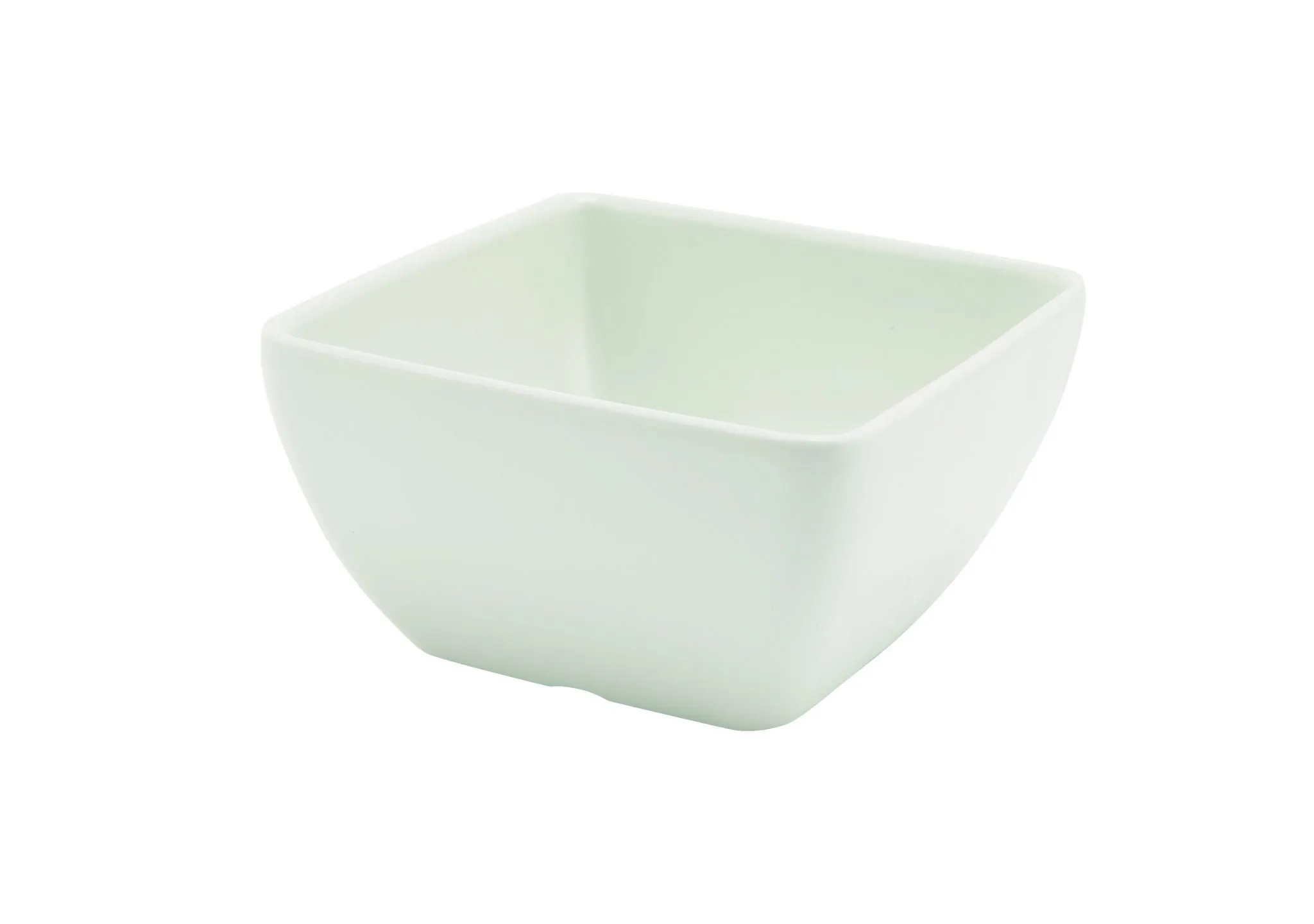 Genware MELSQB-10 White Melamine Curved Square Bowl 10.5cm