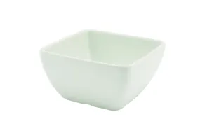 Genware MELSQB-10 White Melamine Curved Square Bowl 10.5cm