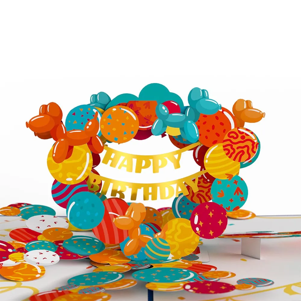 Happy Birthday Banner and Balloons Pop-Up Card and Sentiment Set for Any Woman
