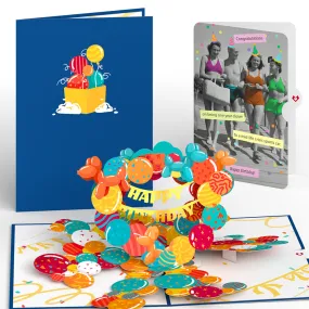 Happy Birthday Banner and Balloons Pop-Up Card and Sentiment Set for Any Woman