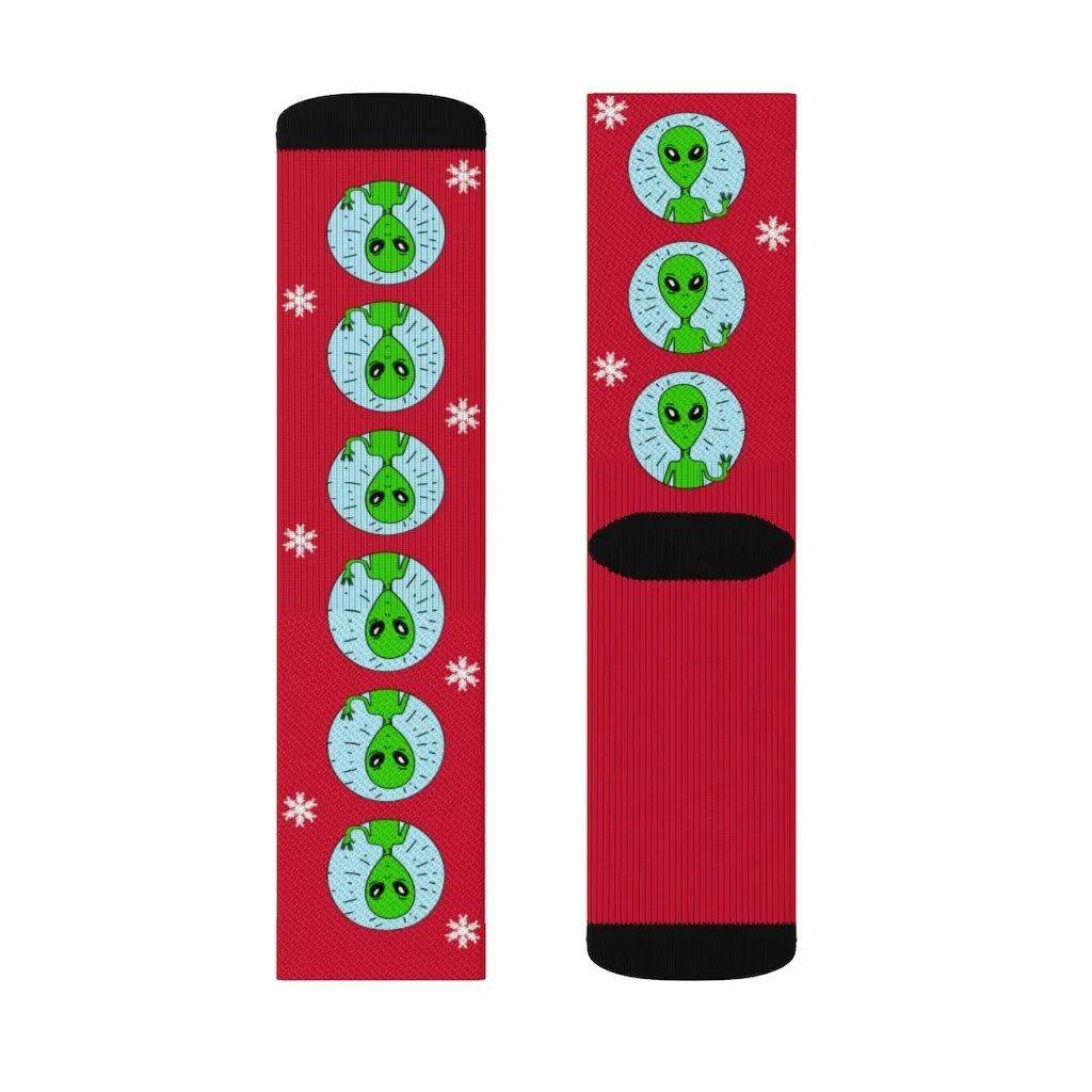 Holiday Socks | Funny Alien Socks