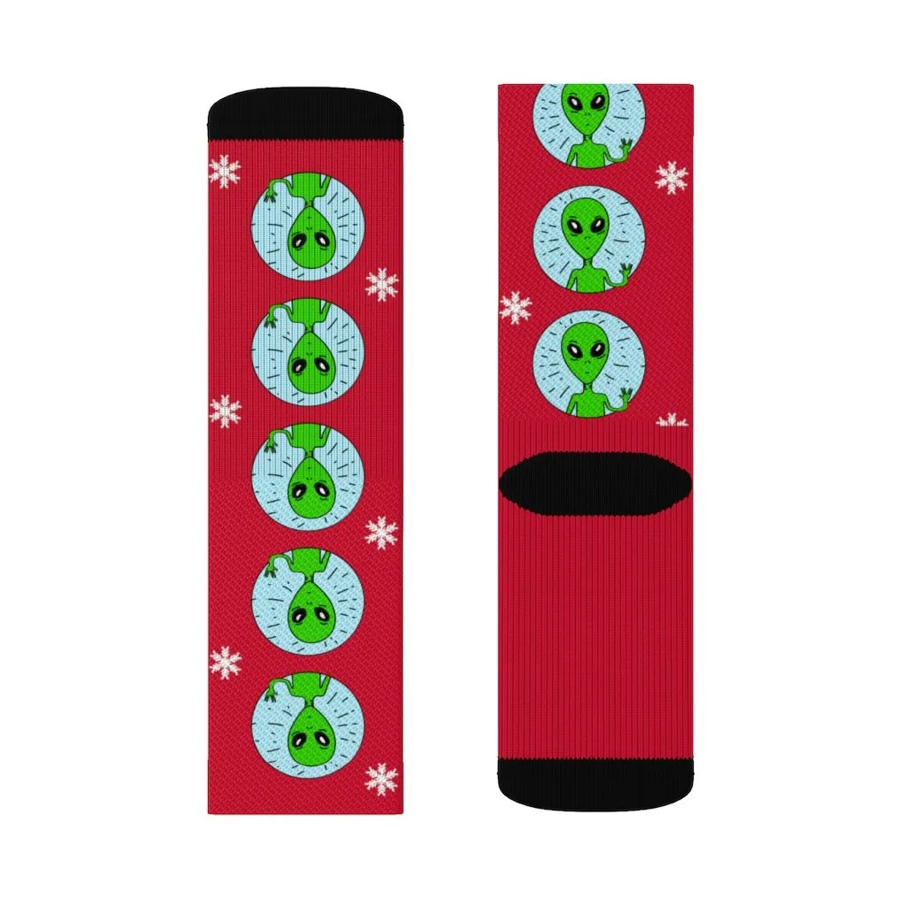 Holiday Socks | Funny Alien Socks