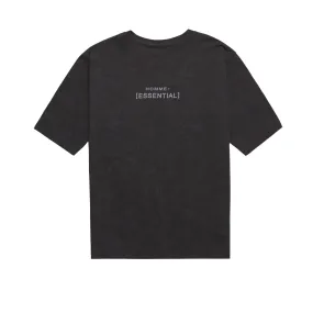 HOMME  Acid Wash Essential Tee Charcoal