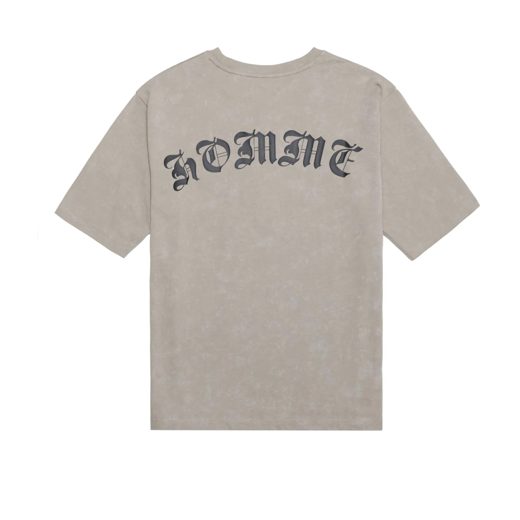 HOMME  Acid Wash Tee Putty