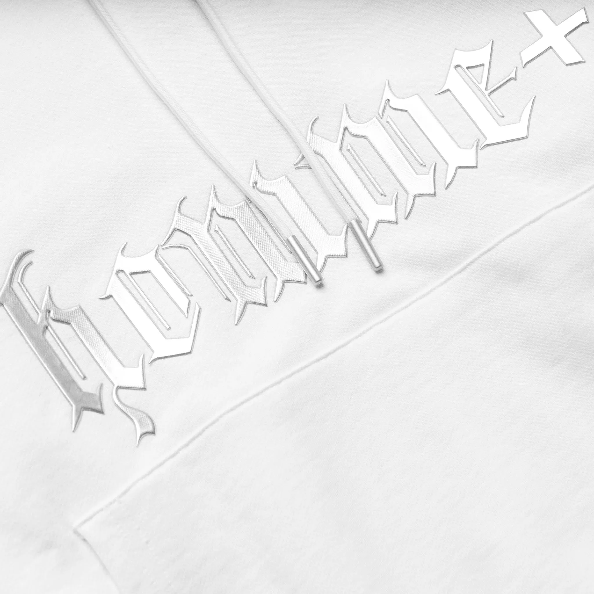 HOMME  Chrome Font Hoodie White
