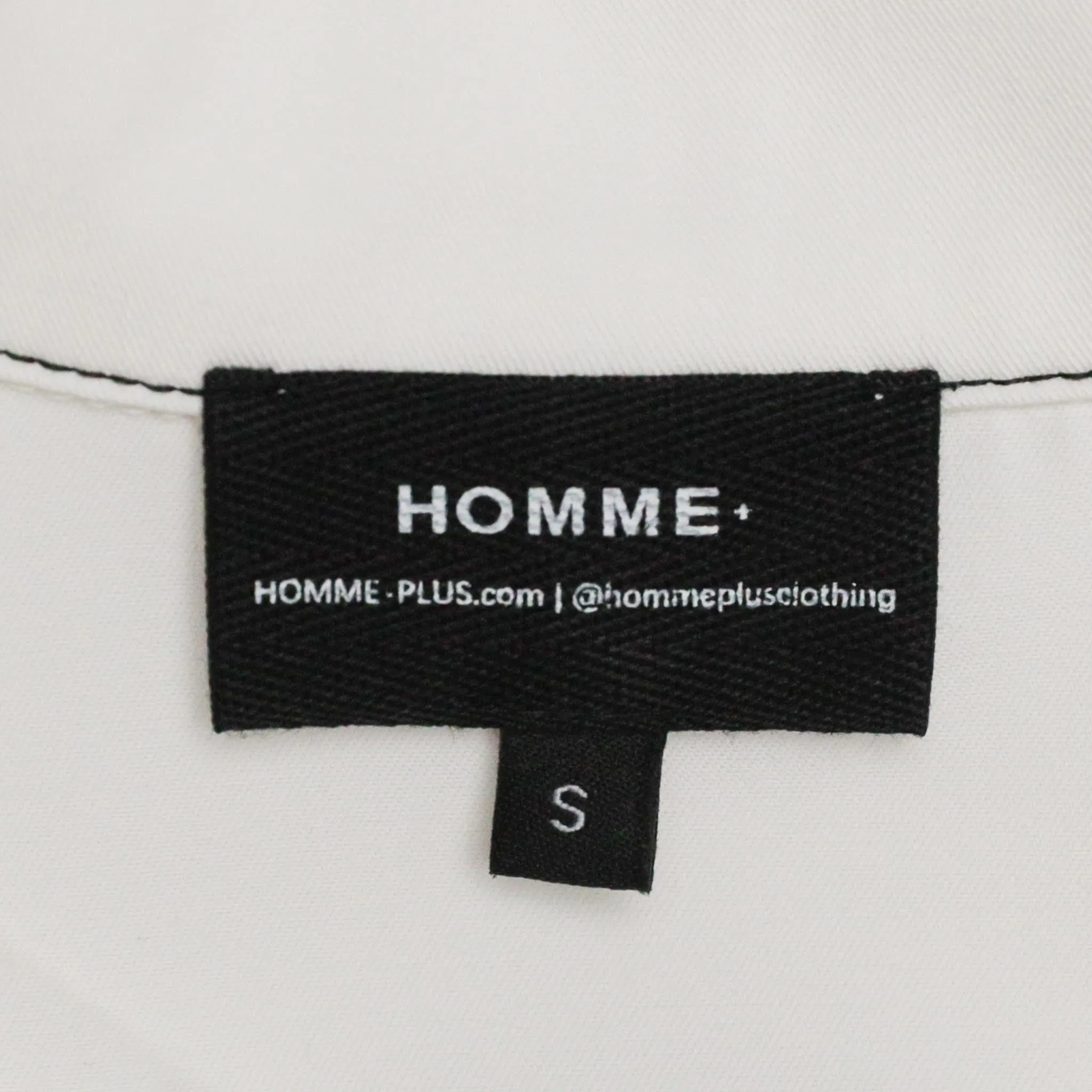 HOMME  Contrast Stitch Short Sleeve Shirt White