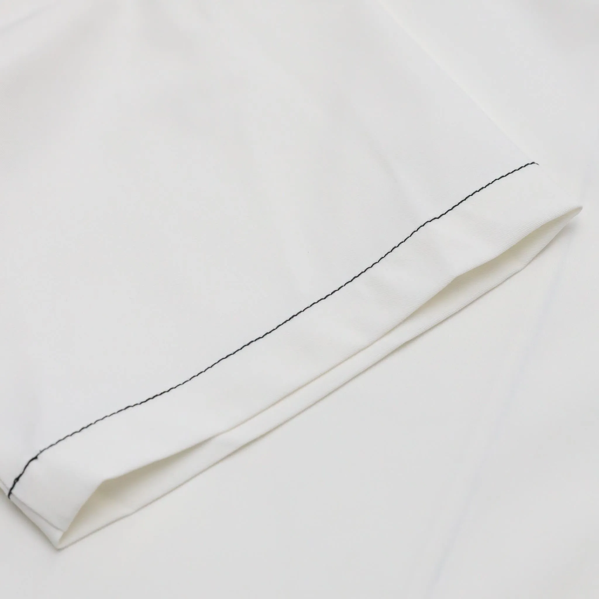 HOMME  Contrast Stitch Short Sleeve Shirt White