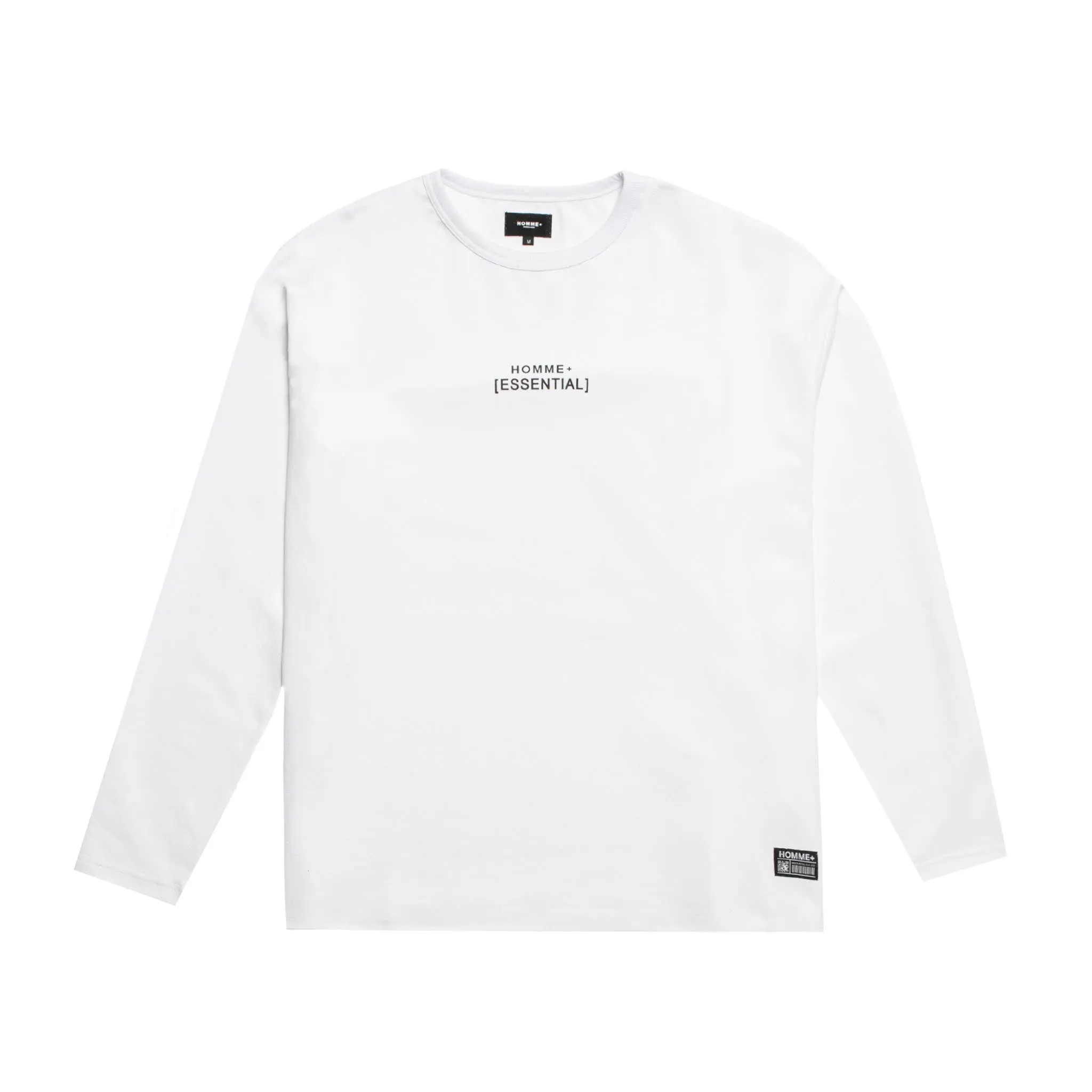 HOMME  'ESSENTIAL' Heavyweight L/S Tee White
