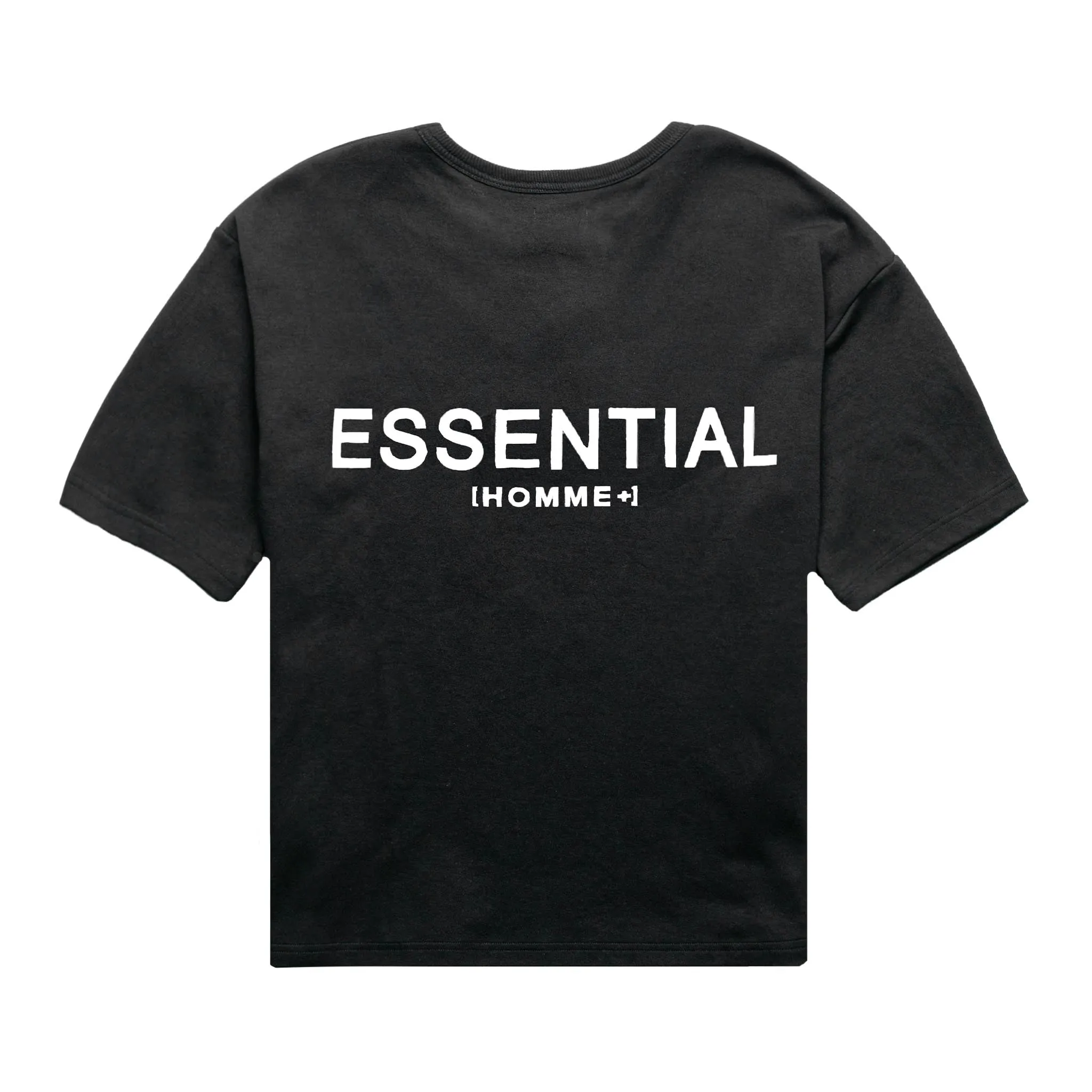 HOMME  'ESSENTIAL' Rubber Logo Big Tee Black/White