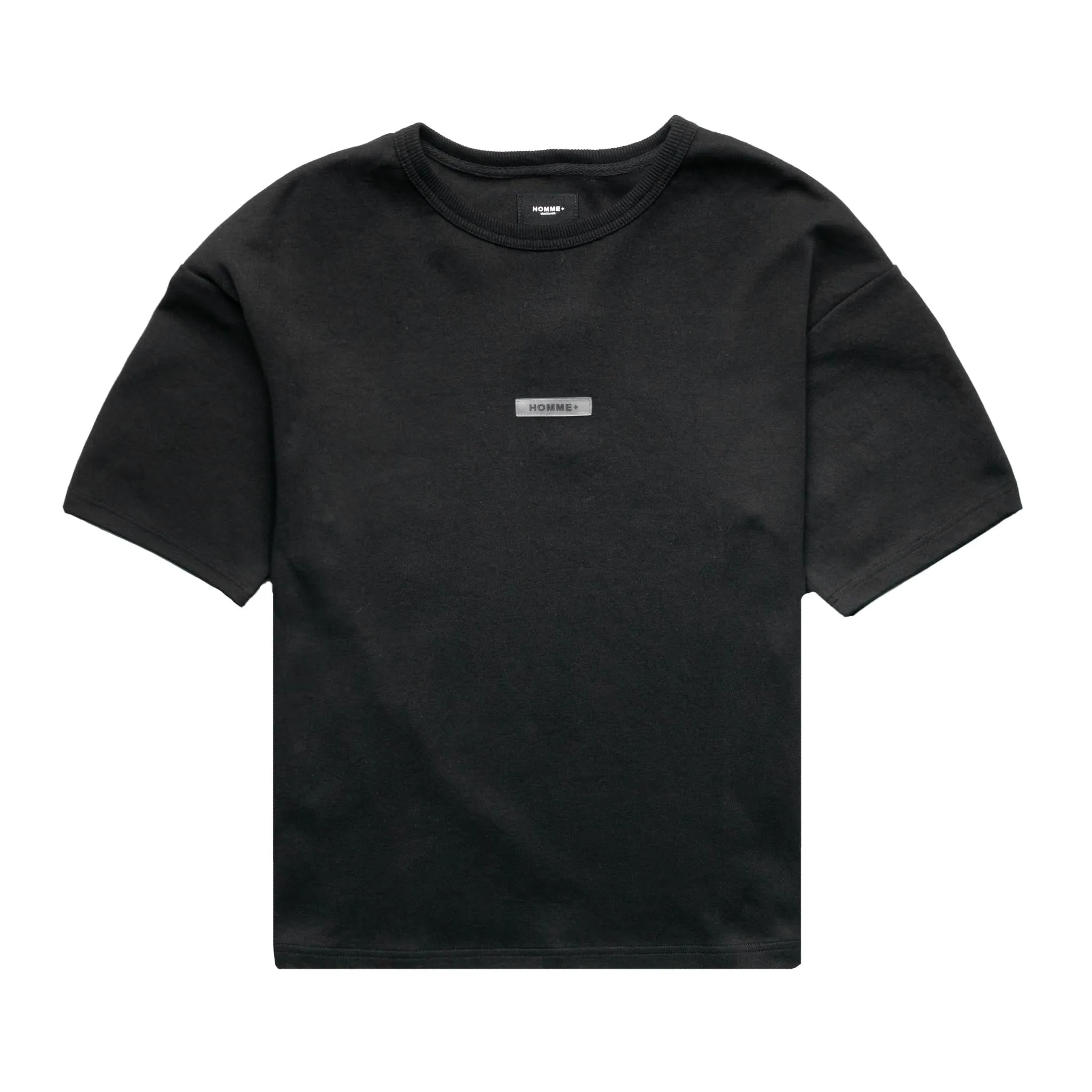 HOMME  'ESSENTIAL' Rubber Logo Big Tee Black/White