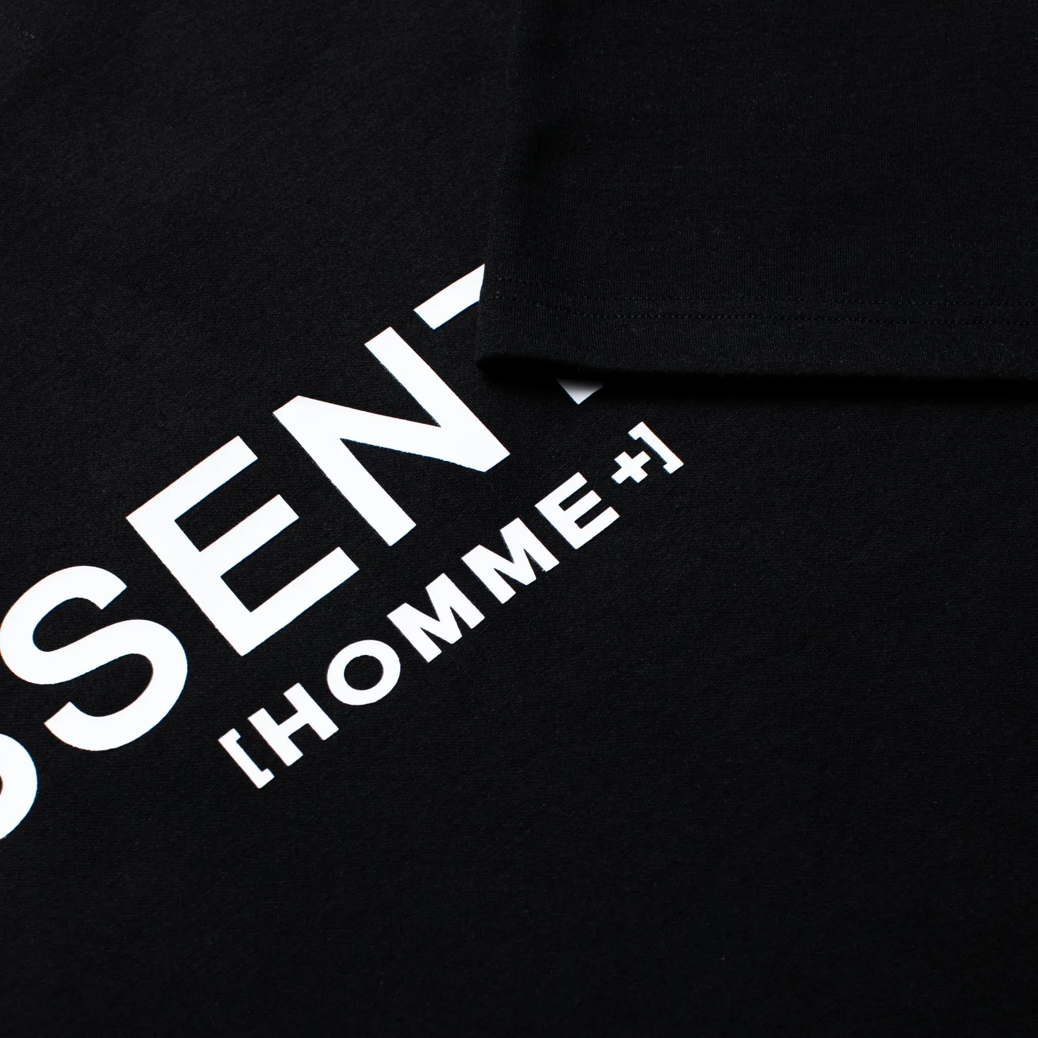 HOMME  'ESSENTIAL' Rubber Logo Big Tee Black/White
