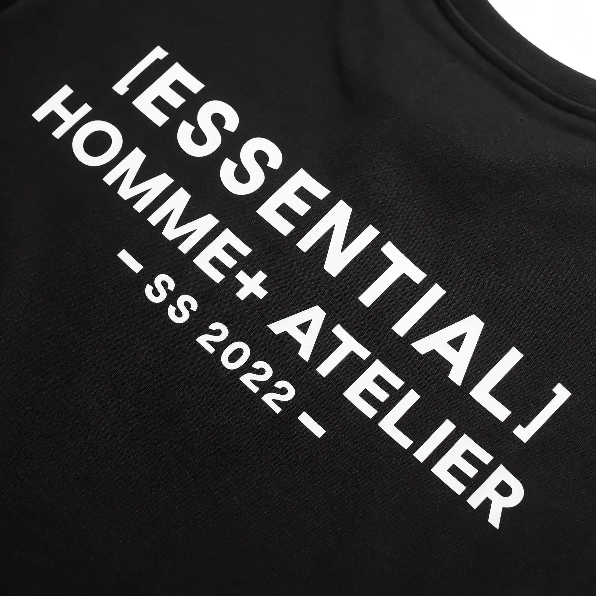 HOMME  'ESSENTIAL' Rubber Print Tee Black