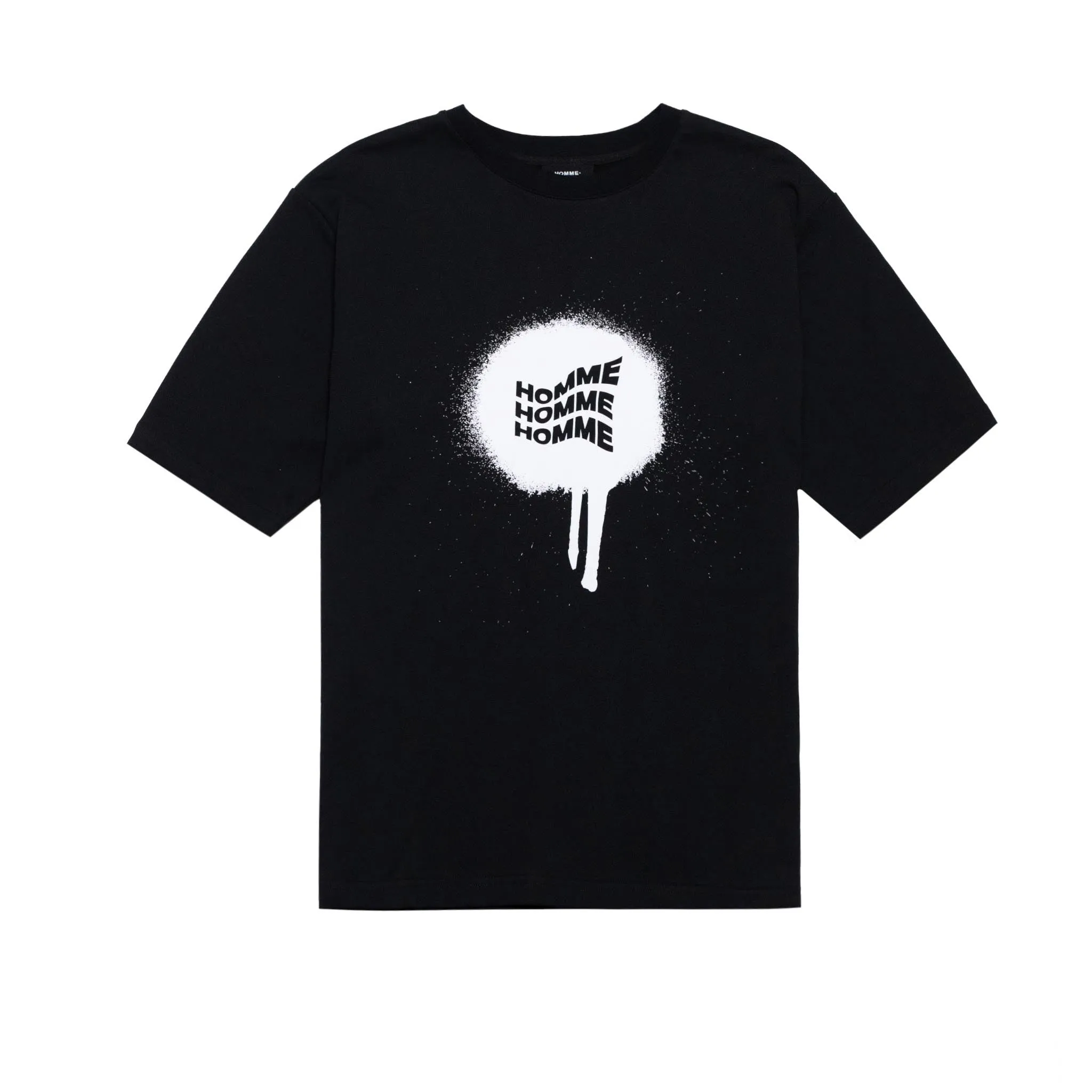 HOMME  Ink Splash Tee Black