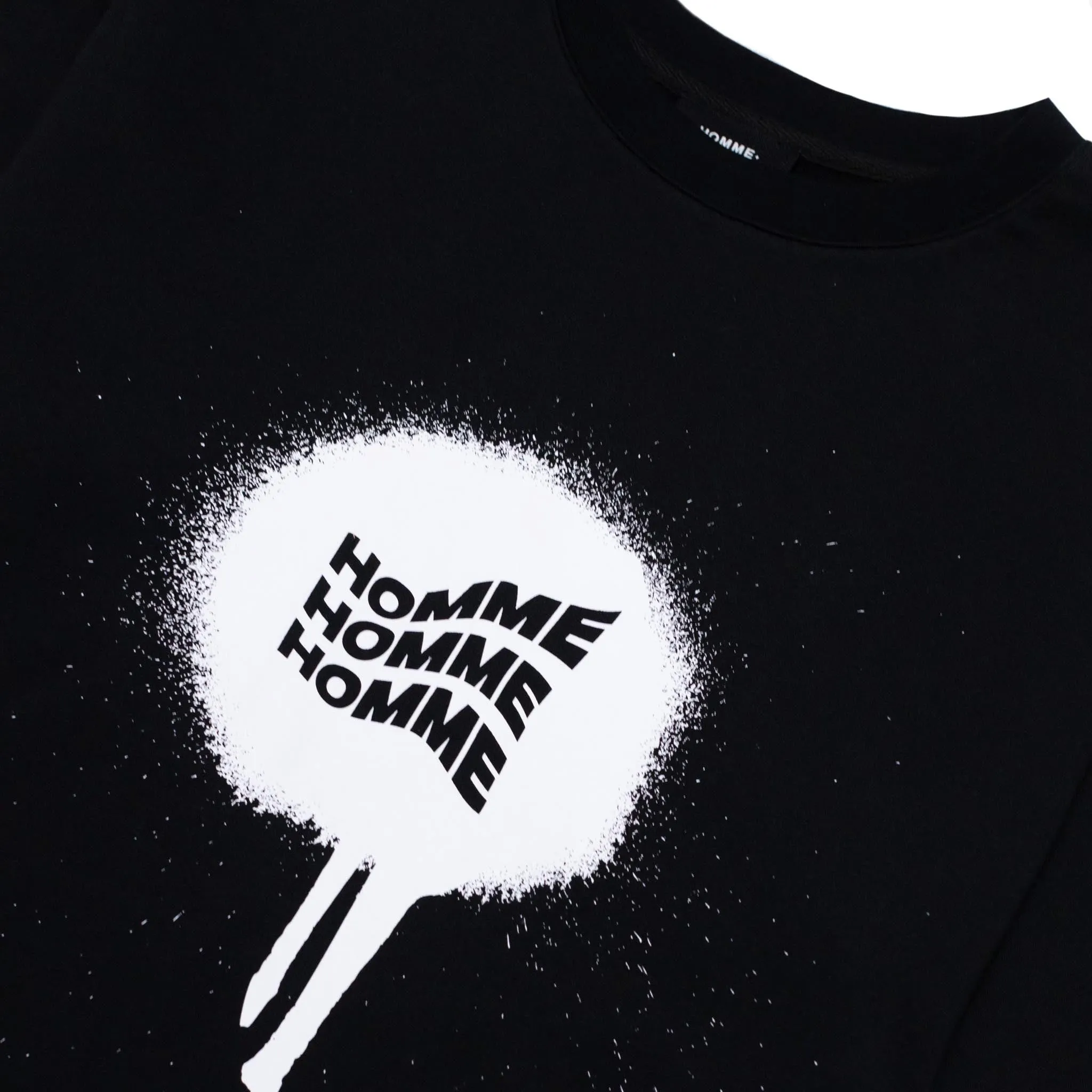 HOMME  Ink Splash Tee Black