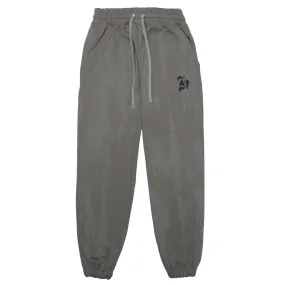 HOMME  Old English Acid Wash Jogger Dark Taupe