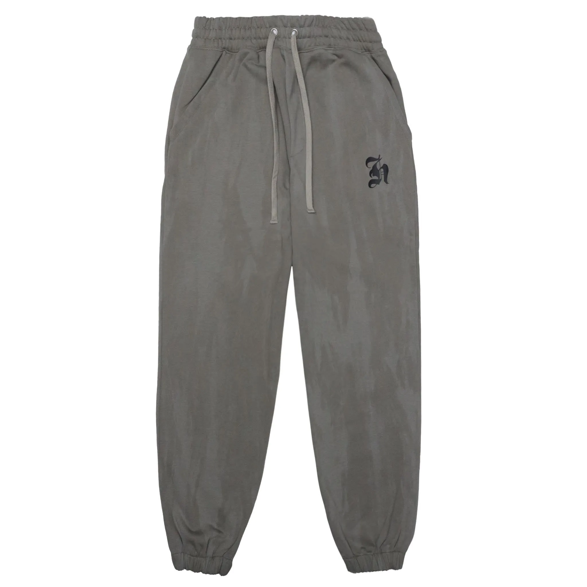 HOMME  Old English Acid Wash Jogger Dark Taupe