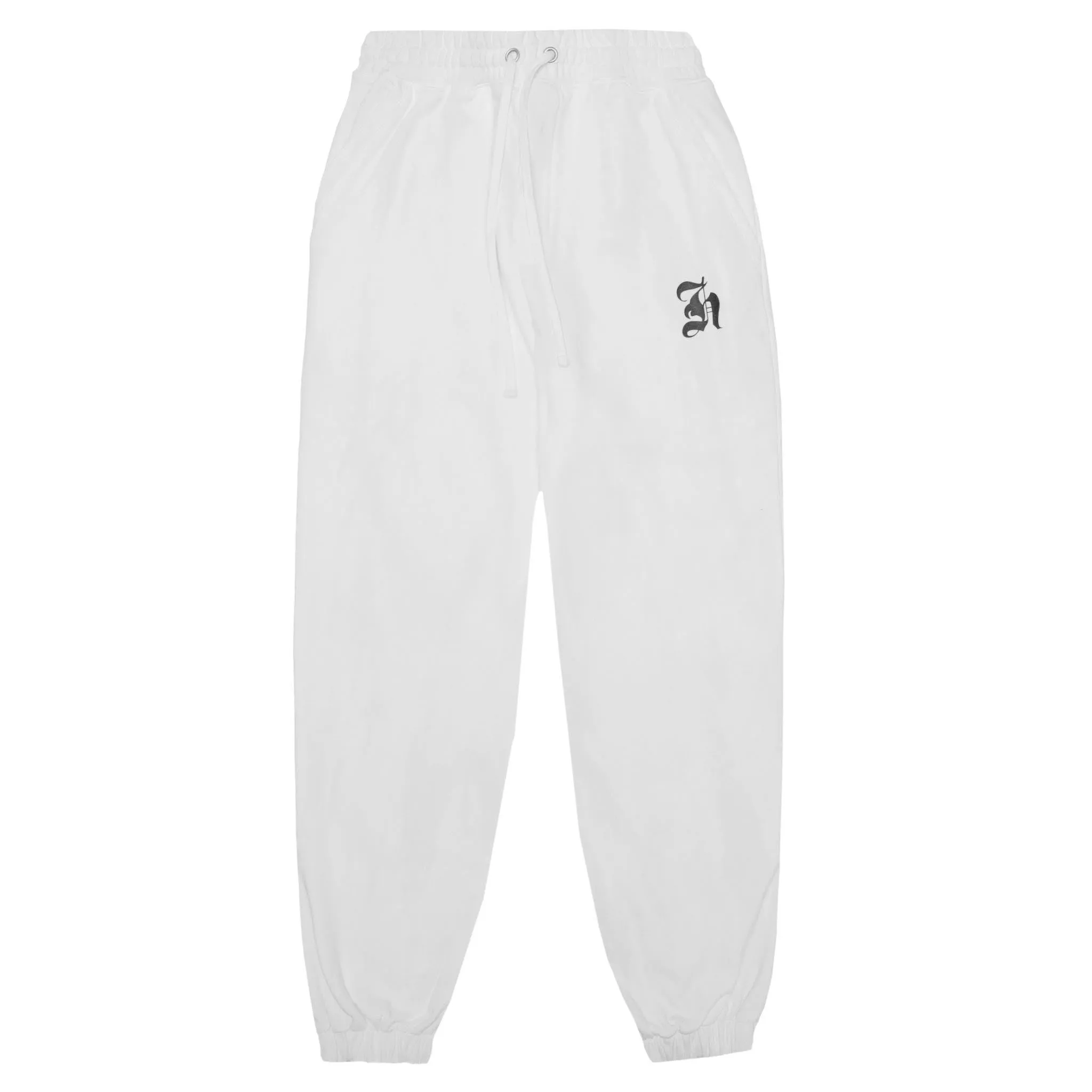 HOMME  Old English Acid Wash Jogger White