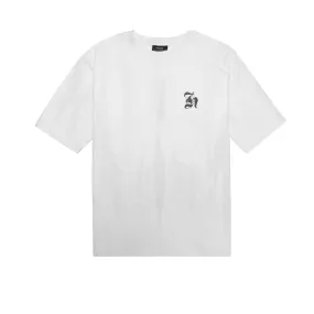 HOMME  Old English Acid Wash Tee White