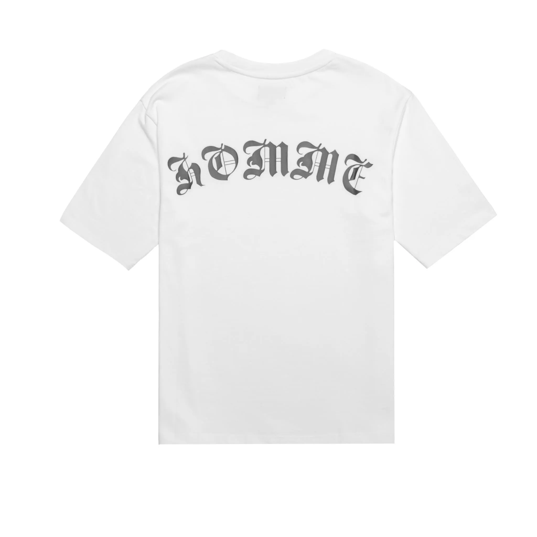 HOMME  Old English Script Tee White