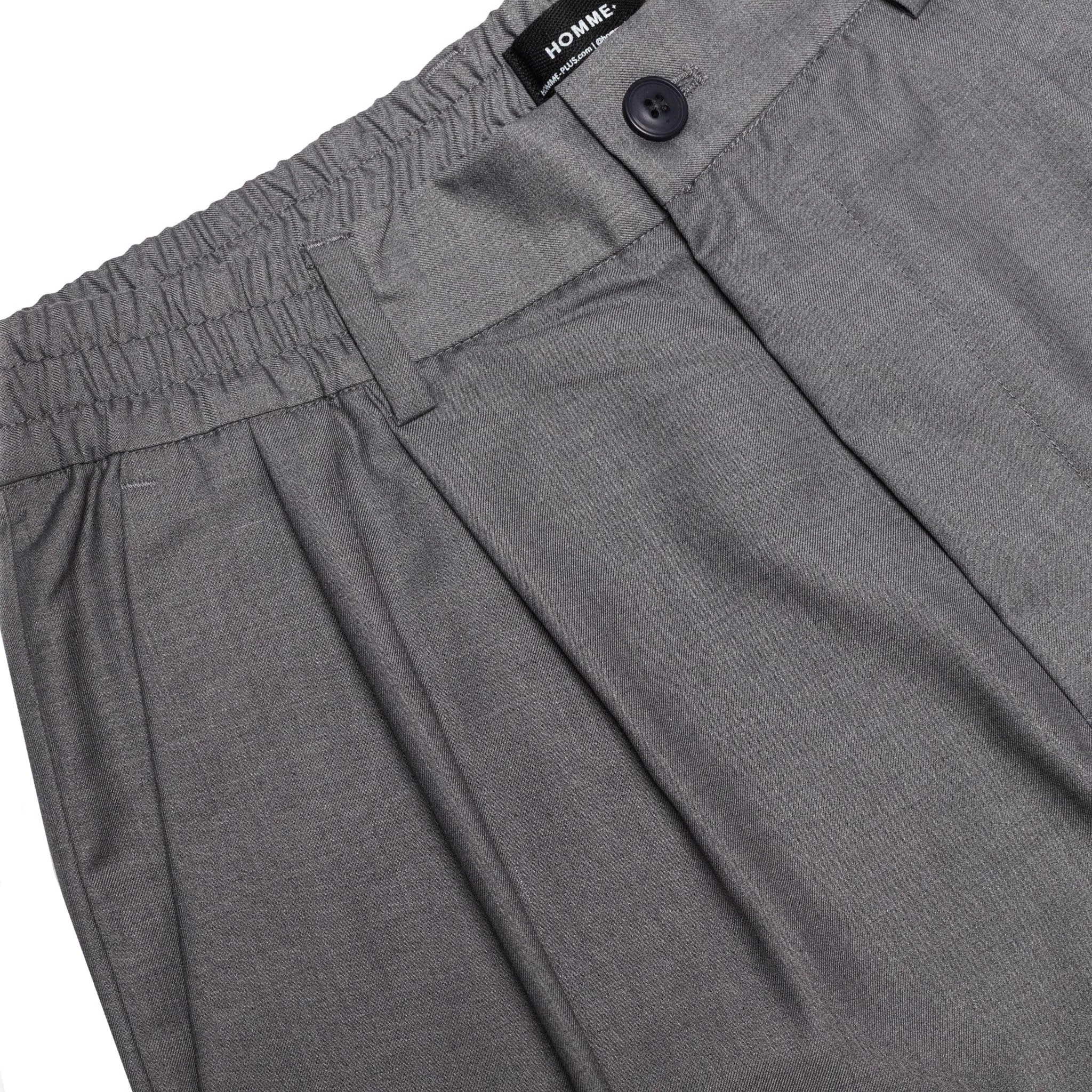HOMME  Pleated Loose Trouser Grey