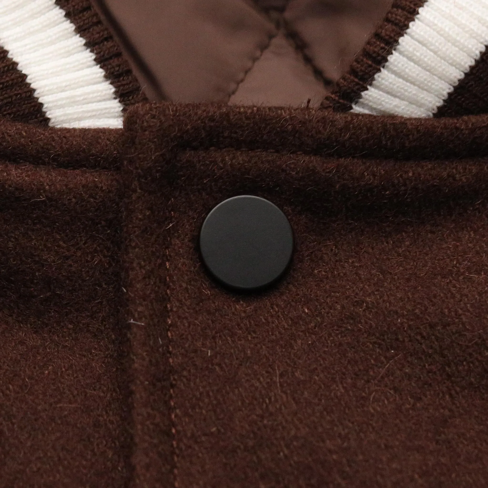 HOMME  Wool Varsity Jacket Mocha/White