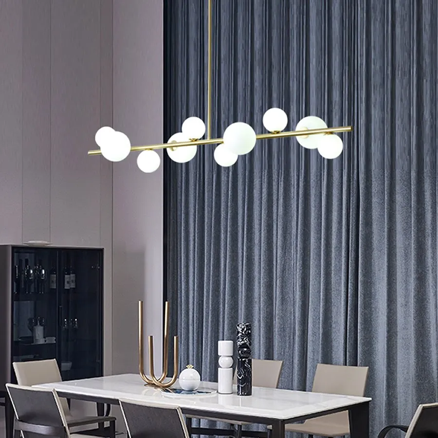 Horizontal Ceiling Hanging Chandelier Lights Kitchen Island Linear Bar Pendant Lamp Dining Room Restaurant Lighting Fixtures