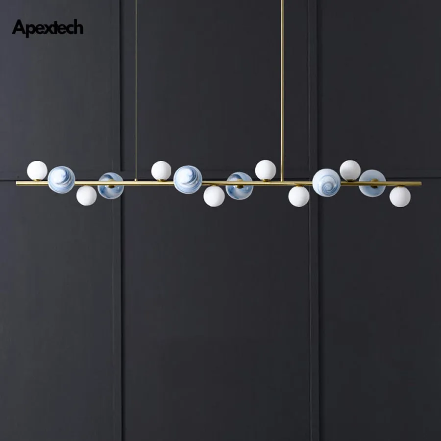 Horizontal Ceiling Hanging Chandelier Lights Kitchen Island Linear Bar Pendant Lamp Dining Room Restaurant Lighting Fixtures