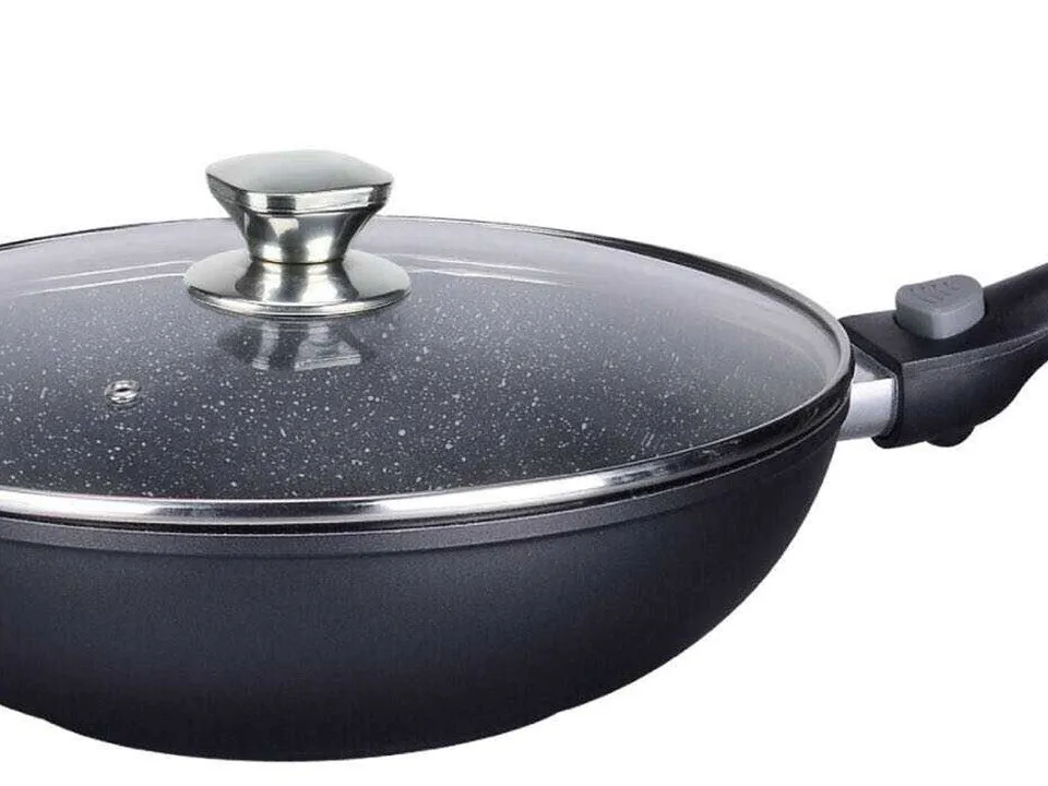 Imperial Collection IM-FWK28-DM; Marbled coating wok with detachable handle 28cm