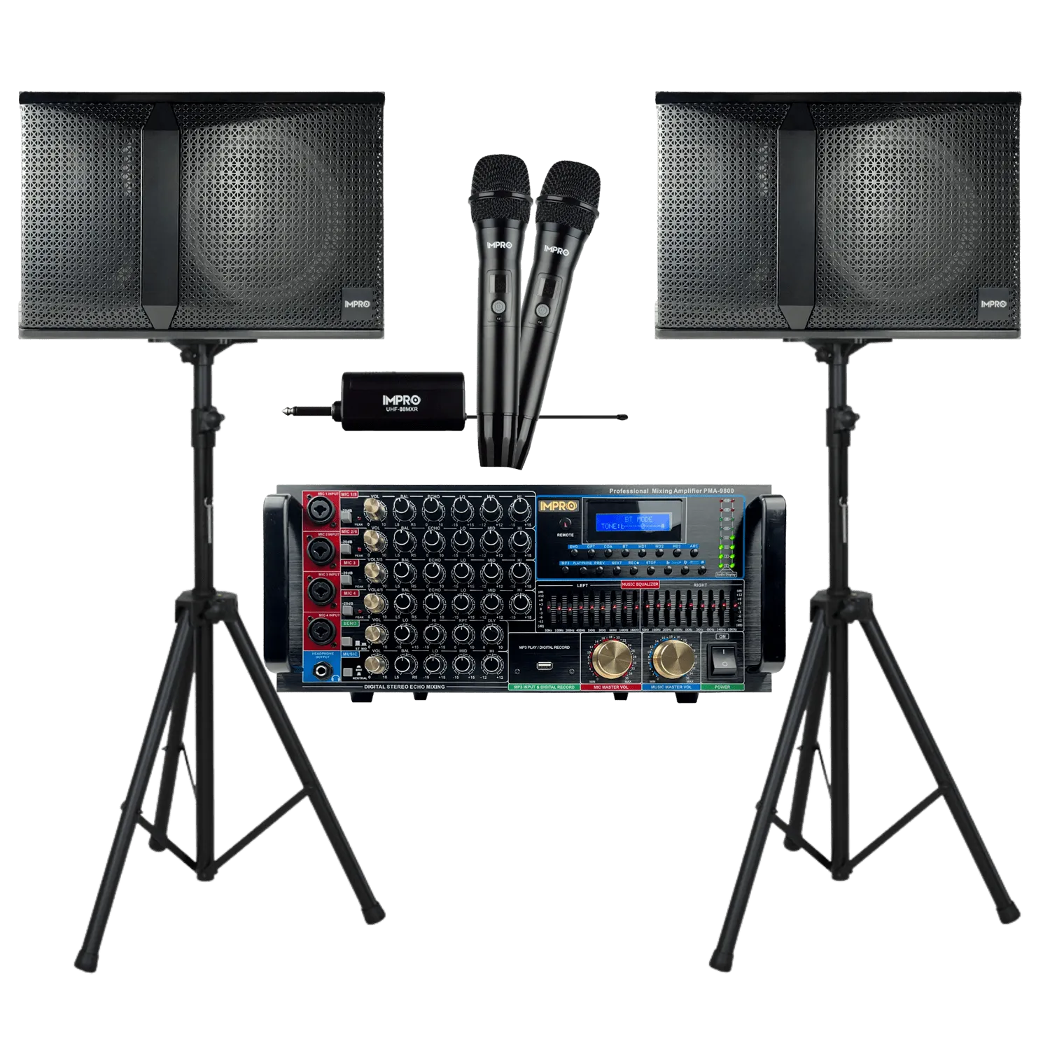 ImPro Epic Star Package 2 with Mixing Amplifier, Speakers, Microphones, and Accessories (5 items)