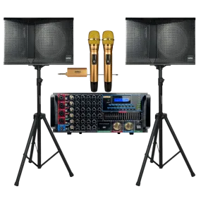 ImPro Epic Star Package 2 with Mixing Amplifier, Speakers, Microphones, and Accessories (5 items)