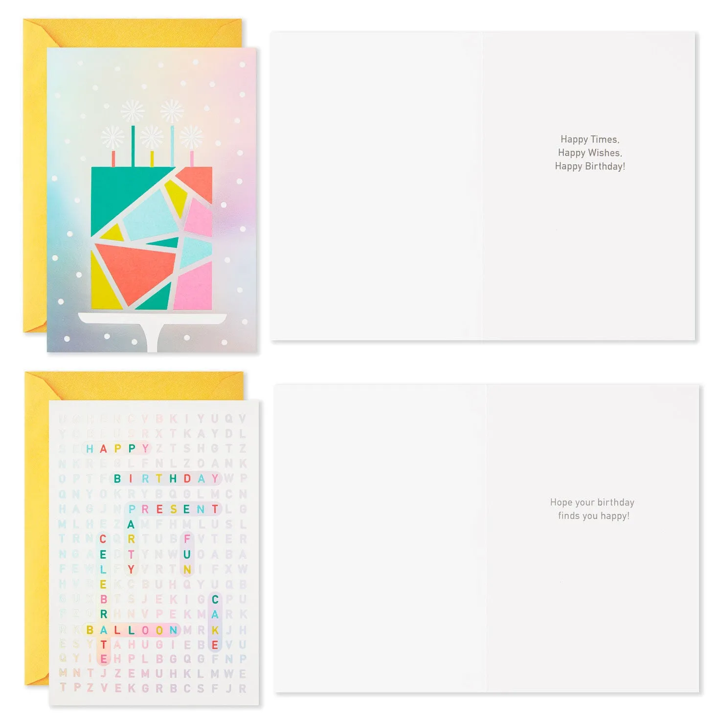 Iridescent Birthday Icons Assortment Birthday Cards