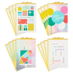Iridescent Birthday Icons Assortment Birthday Cards