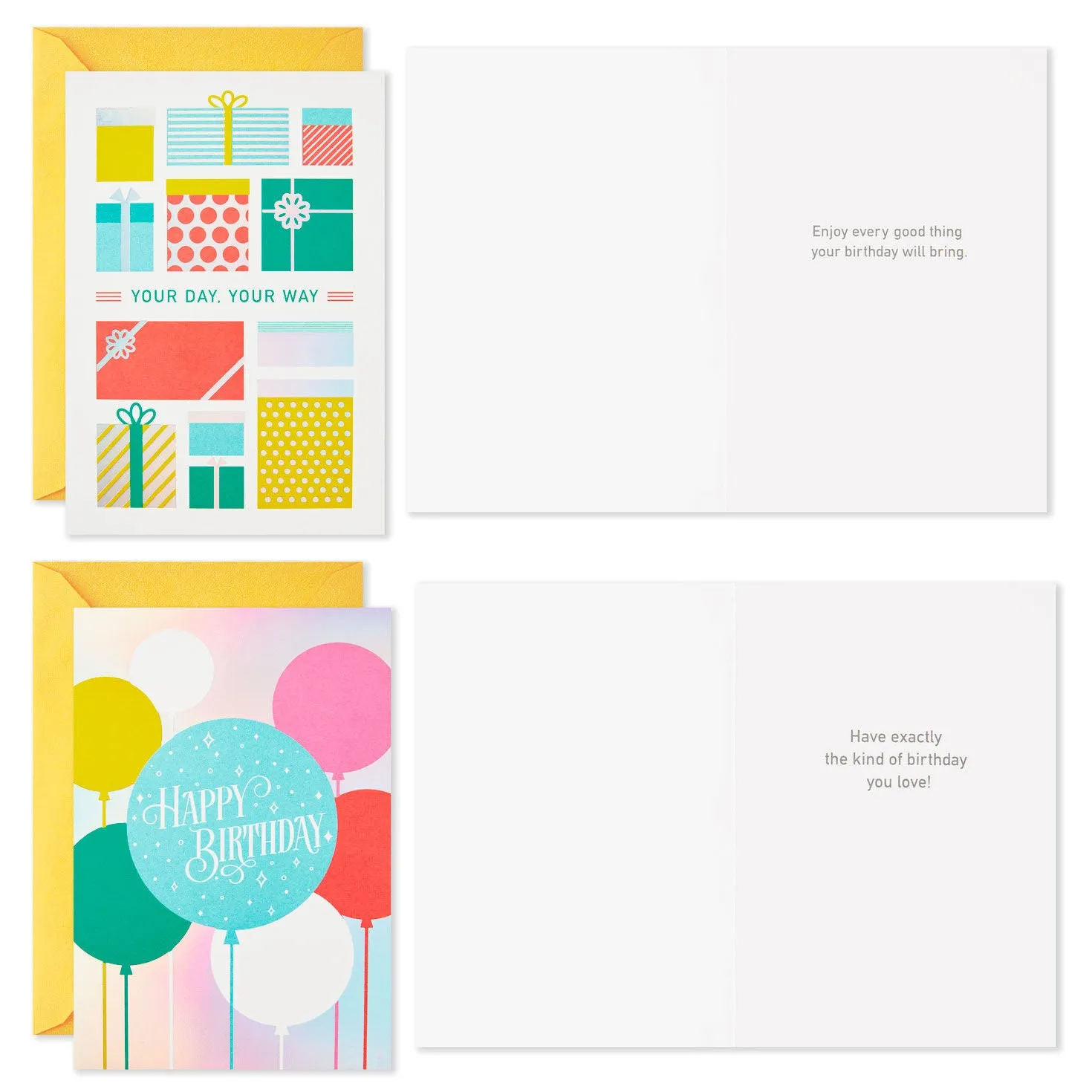 Iridescent Birthday Icons Assortment Birthday Cards