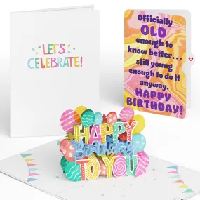 Let's Celebrate Birthday Pop-Up Card and Old Enough Young Enough Sentiment Set