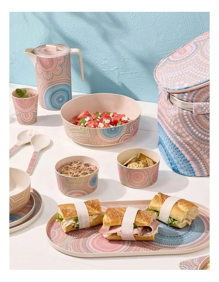 Maxwell & Williams Lou Martin Uplift Melamine Bowl With Lid & Salad Servers - 25cm
