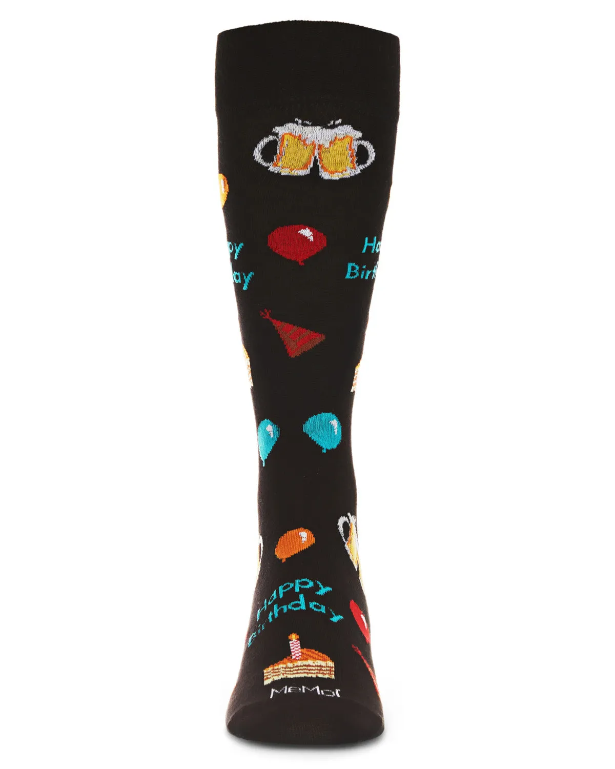 Men's "Happy Birthday" Rayon from Bamboo Blend Novelty Crew Sock