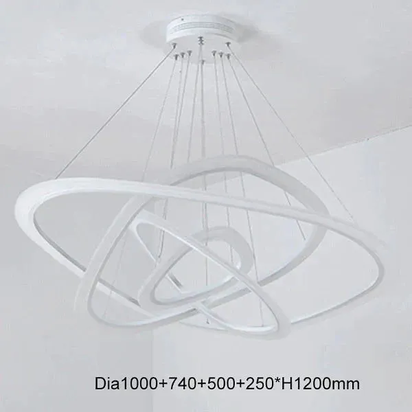 Modern LED Pendant Lights For Living Room Dining Room 3/2/1 Triangle Rings Acrylic Aluminum Body LED Pendant Lamp