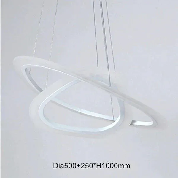 Modern LED Pendant Lights For Living Room Dining Room 3/2/1 Triangle Rings Acrylic Aluminum Body LED Pendant Lamp