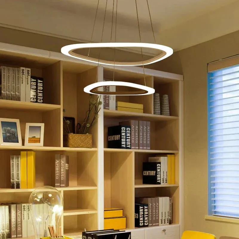 Modern LED Pendant Lights For Living Room Dining Room 3/2/1 Triangle Rings Acrylic Aluminum Body LED Pendant Lamp