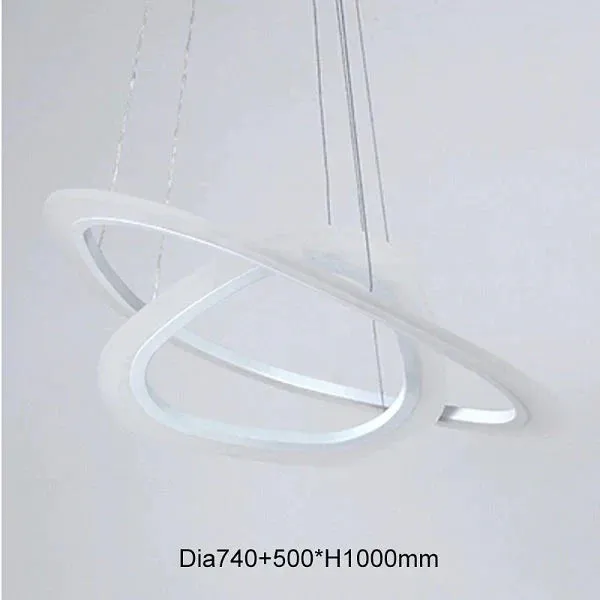 Modern LED Pendant Lights For Living Room Dining Room 3/2/1 Triangle Rings Acrylic Aluminum Body LED Pendant Lamp