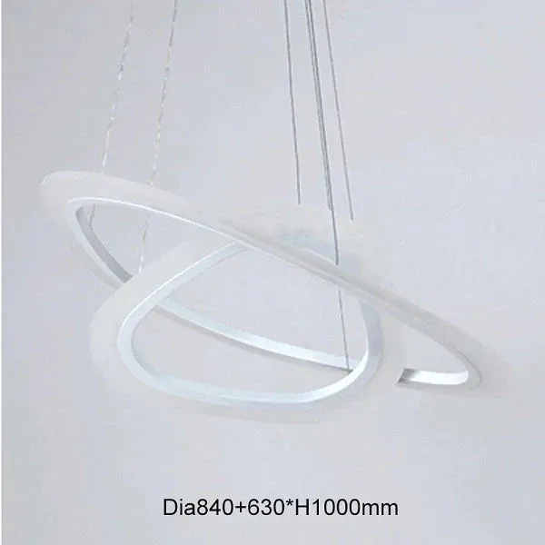 Modern LED Pendant Lights For Living Room Dining Room 3/2/1 Triangle Rings Acrylic Aluminum Body LED Pendant Lamp