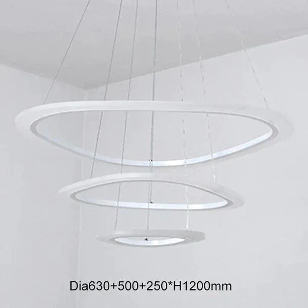 Modern LED Pendant Lights For Living Room Dining Room 3/2/1 Triangle Rings Acrylic Aluminum Body LED Pendant Lamp