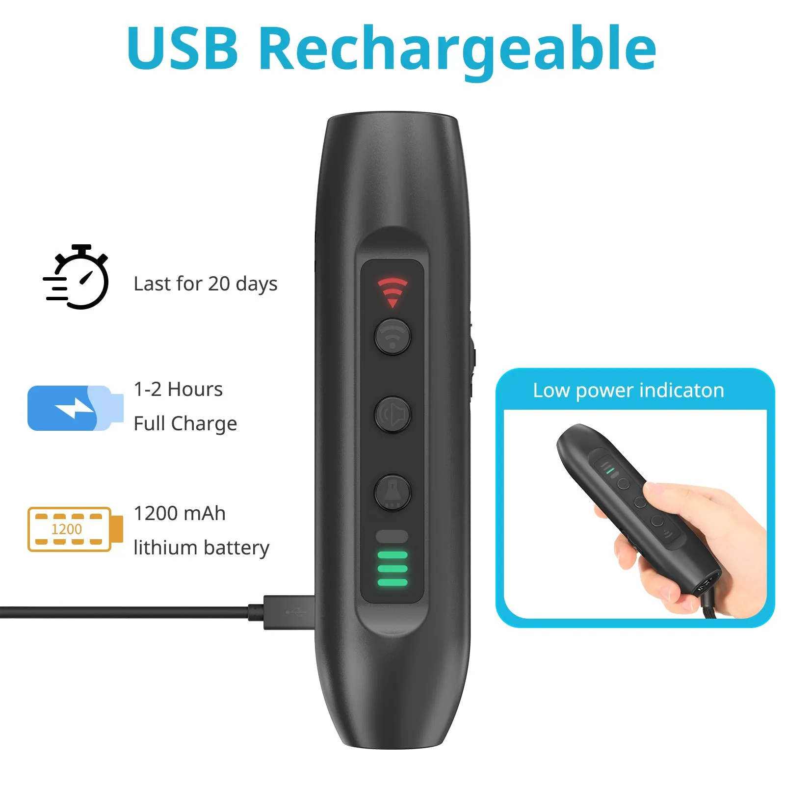 N10 Pro Dog Repeller with Multicolored Light Torch