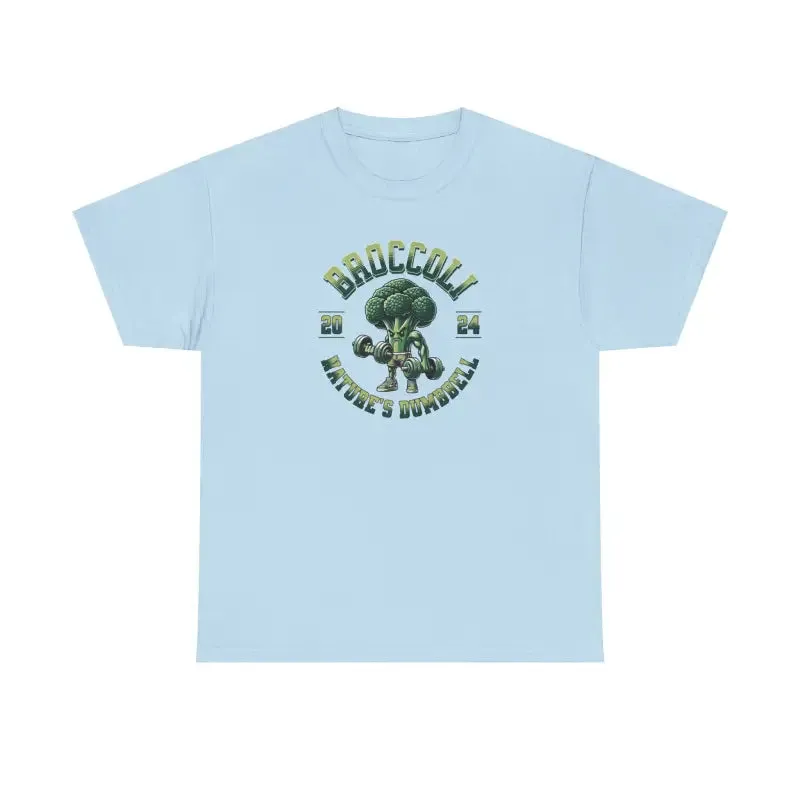 Natures Dumbbell Tee Broccoli t Shirt for Fitness Fans
