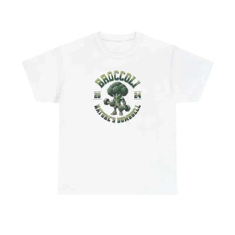 Natures Dumbbell Tee Broccoli t Shirt for Fitness Fans